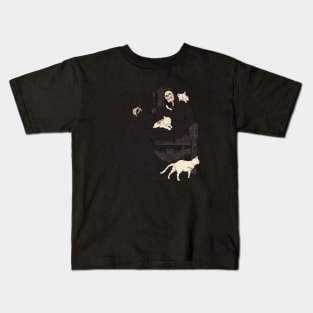 Death and its 3 cats Kids T-Shirt